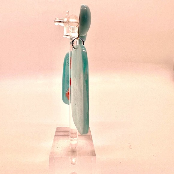 Blue Flamingo Earrings - Summer Earrings - Vacation Earrings - Picture 4 of 10